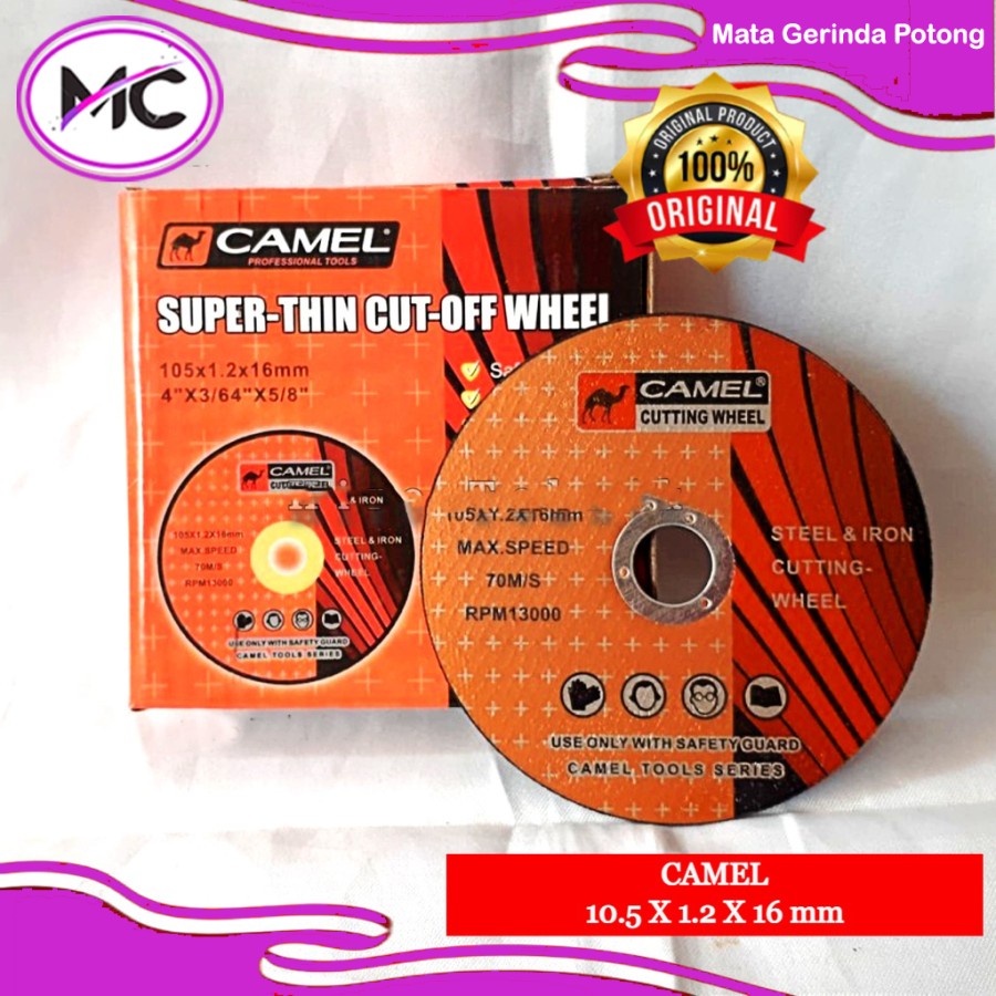 Mata Gerinda Potong Besi 4 Inch Camel Original Kualitas Terjamin Mata Potong Stainless Baja Ringan Alumunium