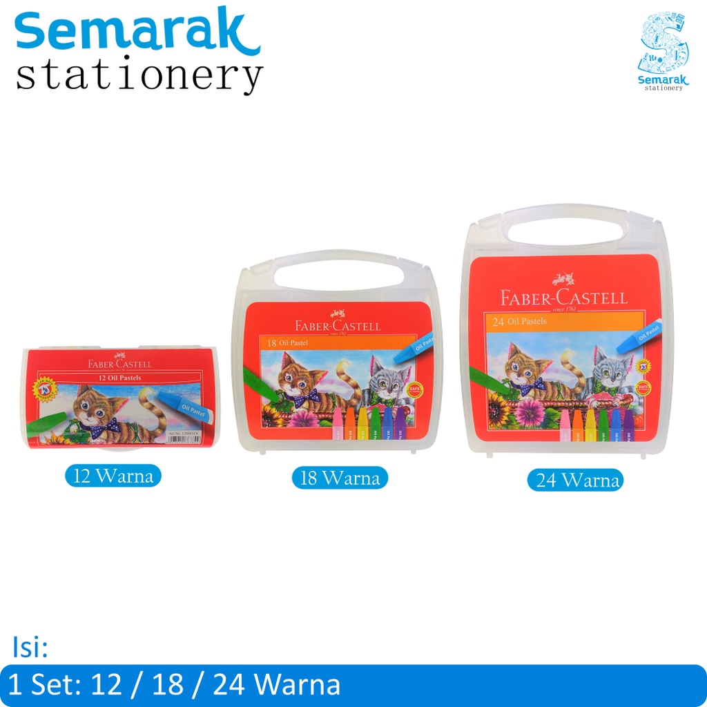 

Krayon Aman Bagi Anak Faber Castell Oil Pastel - Set 12 / 18 / 24 Warna