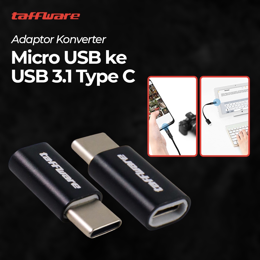 Adapter Konverter Micro USB ke USB 3.1 Type C Bahan Aluminium - OMUA7ABK Black