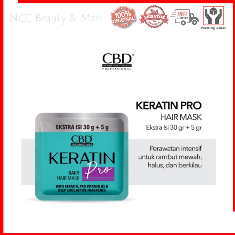 * NCC * CBD Professional Keratin Pro Daily Use Hair Mask Masker Rambut 35 gr - Kemasan Sachet