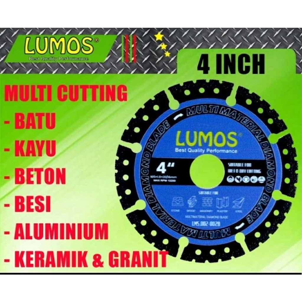 LUMOS Diamond Wheel Multi Material 4&quot; Mata Potong Granit Keramik Besi