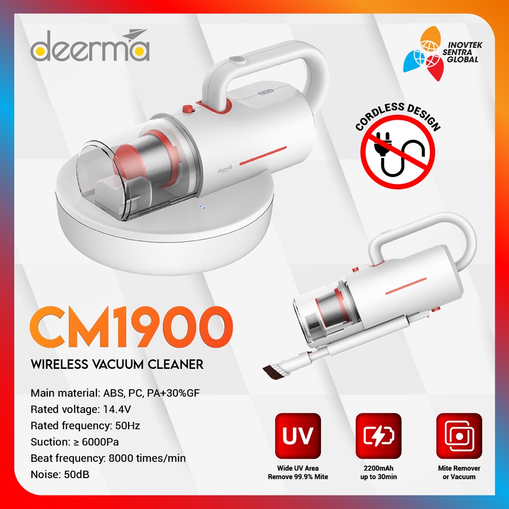 Deerma CM1900 / CM1910 Cordless UV Vacuum Cleaner Penyedot Debu Tungau
