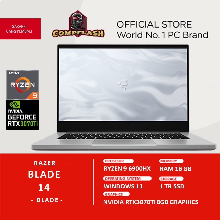 LAPTOP BLADE 14 RTX3070TI 8GB RYZEN 9 6900HX RAM 16GB 1TBSSD QHD 165HZ MERCURY