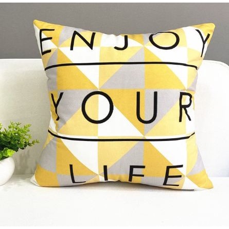 NP - Pillow Cushion Cover Yellow Series 45 x 45 / Sarung Bantal Sofa