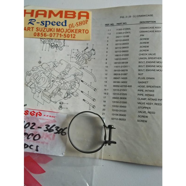 cusss order] klem pengikat manipold karbu suzuki satria 2takblumba dan hiu malaysia