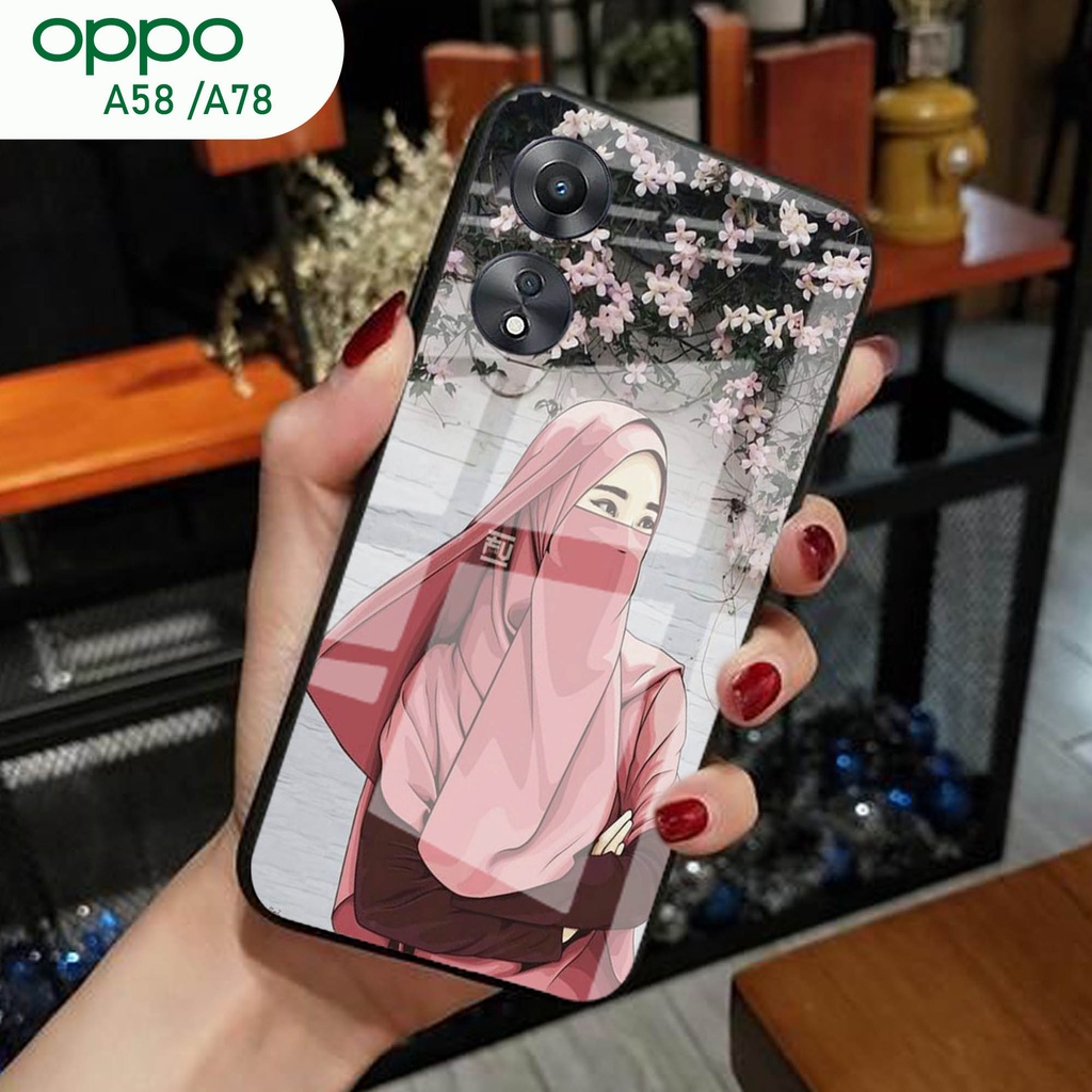 (S21) Case  Glass OPPO A58 A78 - casing Terbaru handphone - OPPO A58 A78  - pelindung handphone - OP