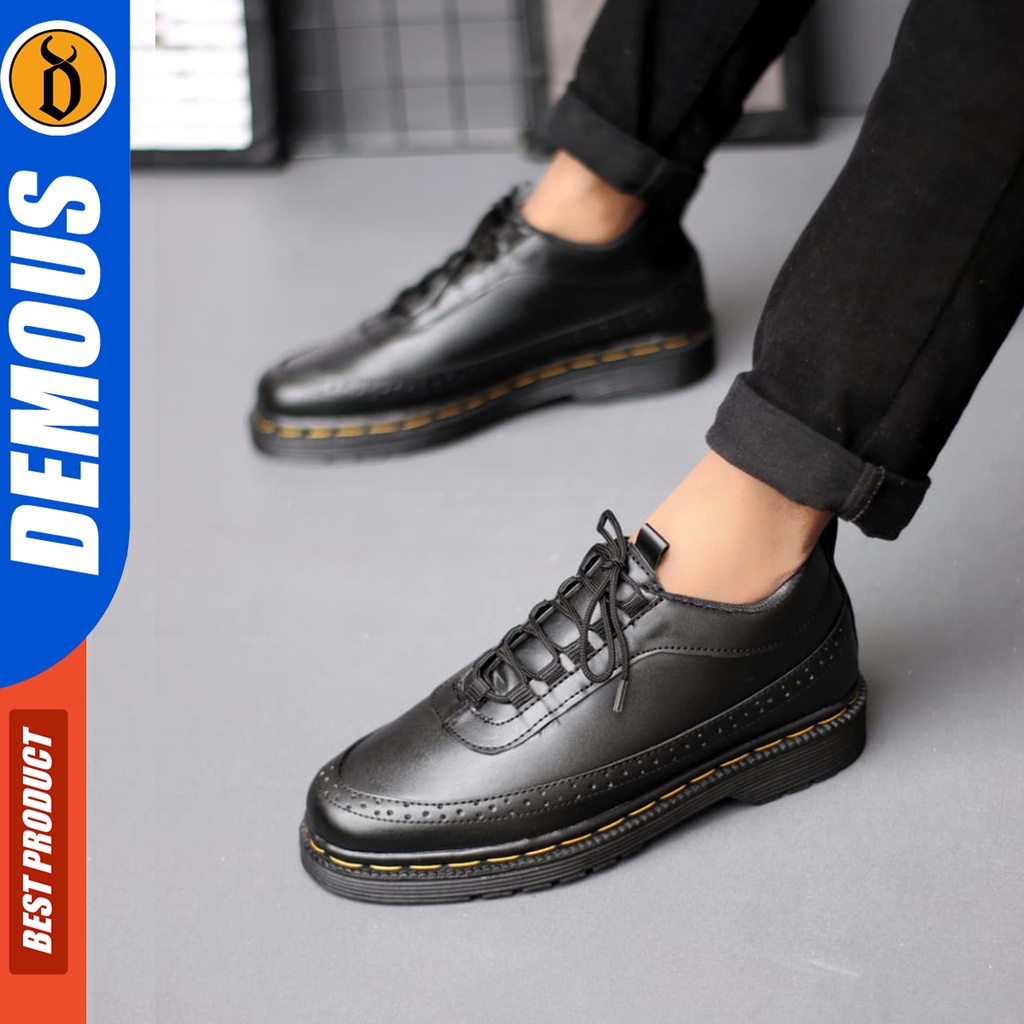 Demous Samanosuke - Sepatu Formal Pantofel Docmart Kerja Hitam Pria