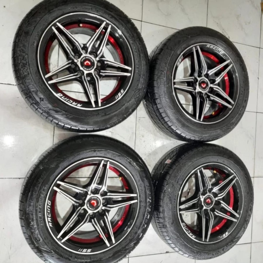 VELG MOBIL RACING VOSSEN RING 14X6 LUBANG BAUT PCD 4X100, 4X114 + DUNLOP 175 65 R14
