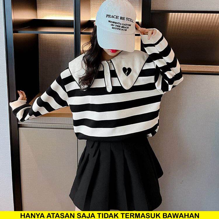 Atasan Anak Perempuan PREMIUM Love Stripe