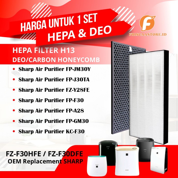 Pure Oem Hepa &amp; Carbon Filter Sharp Fz-F30Hfe