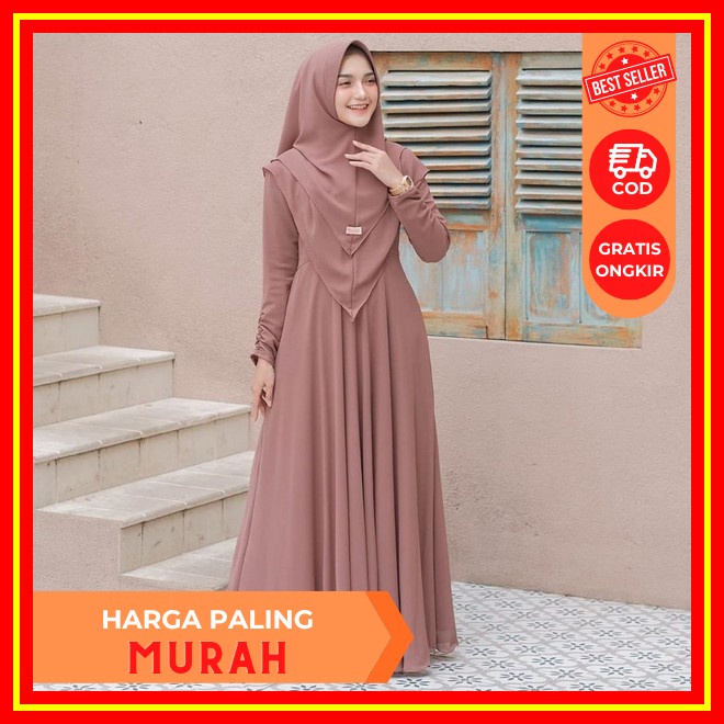 Baju Gamis Bju Muslimah Elegan Terbaru 2022 Import Premium Mewah Jumbo Remaja Games Pesta Kondangan 