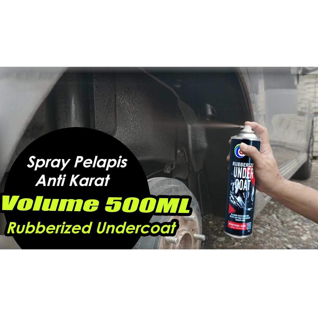 Flinkote Pelapis Anti Karat Serba Guna - Cairan Pelindung Anti Karat Kolong Mobil - Flinkote Rubberized Undercoat Pelapis Anti Karat Spray 500ML Pelindung Bagian Bawah Mobil