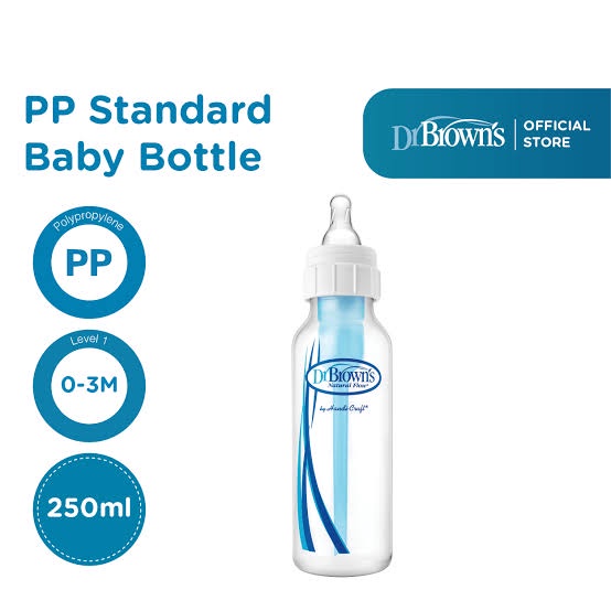 Dr.Brown's 8 oz / 250 ml PP Standard Baby Bottle - Botol Susu Anak