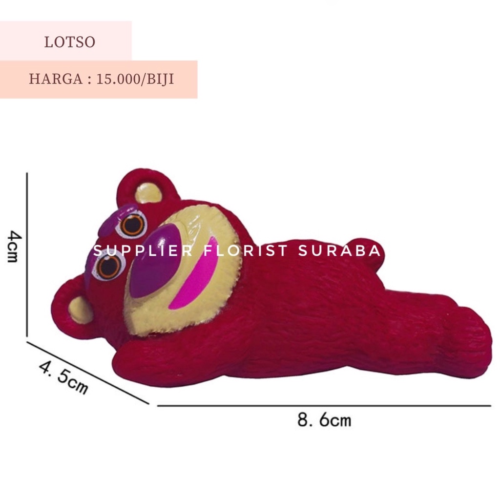 MINIATUR KUE TART LOTSO BERUANG PINK DEKORASI KUE ULANG TAHUN ULTAH BIRTHDAY BEAR PINK HADIAH ULANG TAHUN ANAK KECIL CAKE TOPPER HIASAN CAKE PAJANGAN LOTSO BERUANG MERAH