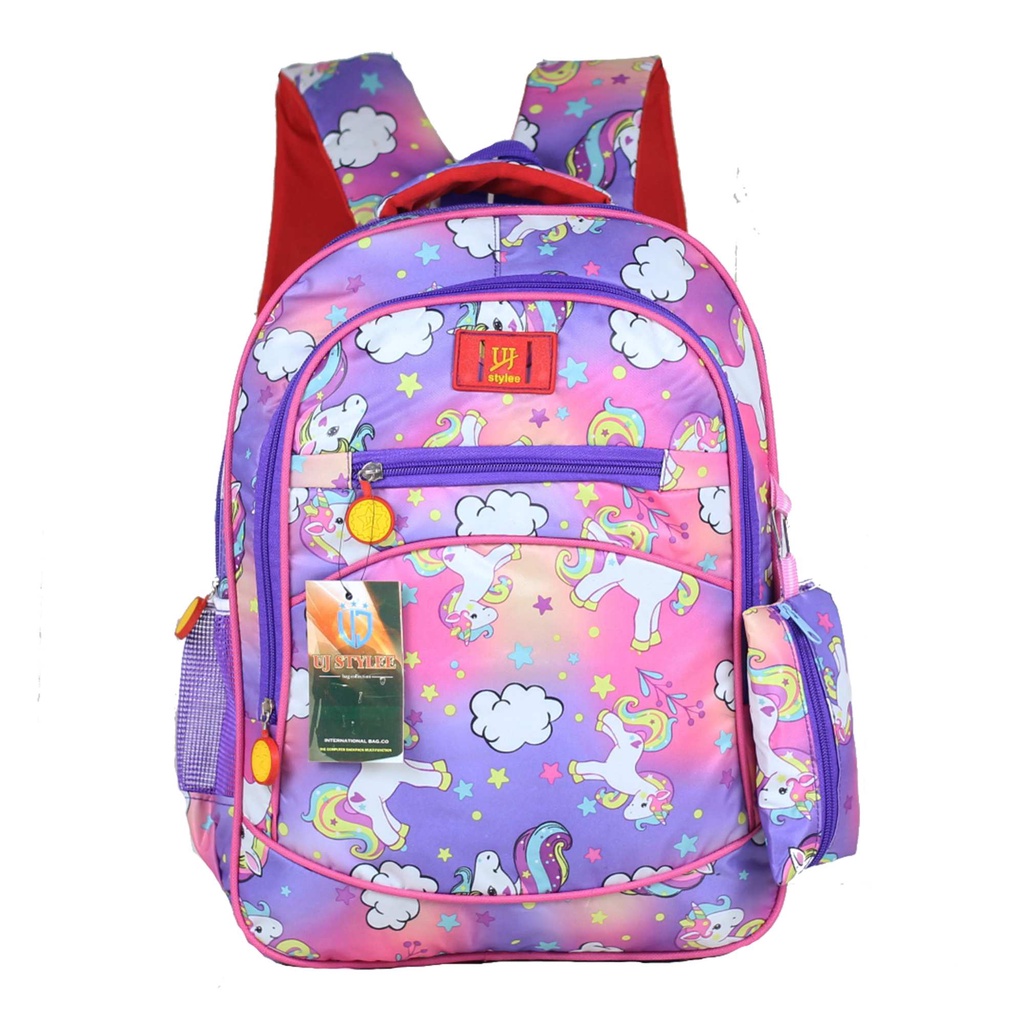 Backpack Anak Perempuan UJ Stylee Motif Unicorn Kuda Pony Imut Lucu Warna Pink Ungu Keren Cantik Tas