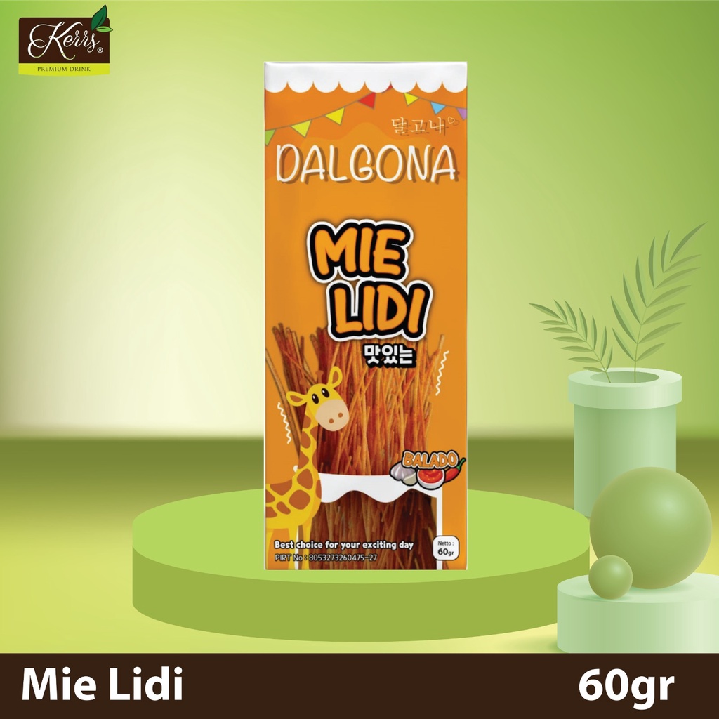 Dalgona Snack Mie Lidi Rasa Balado Pedas Best Seller 60gr /1 pcs