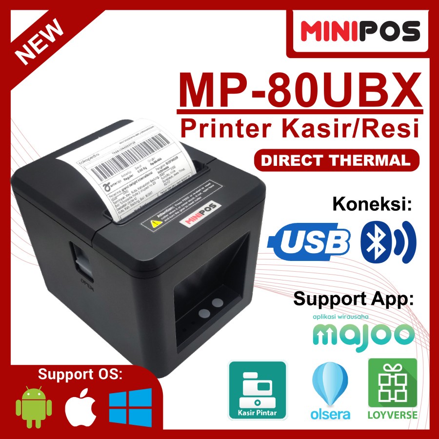 Printer Thermal 80mm Bluetooth MINIPOS MP-80UBX Auto Cutter Resi Struk