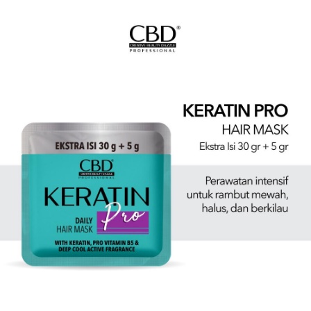 ^ KYRA ^ CBD Professional Keratin Pro Daily Use Hair Mask Masker Rambut 35 gr - Kemasan Sachet