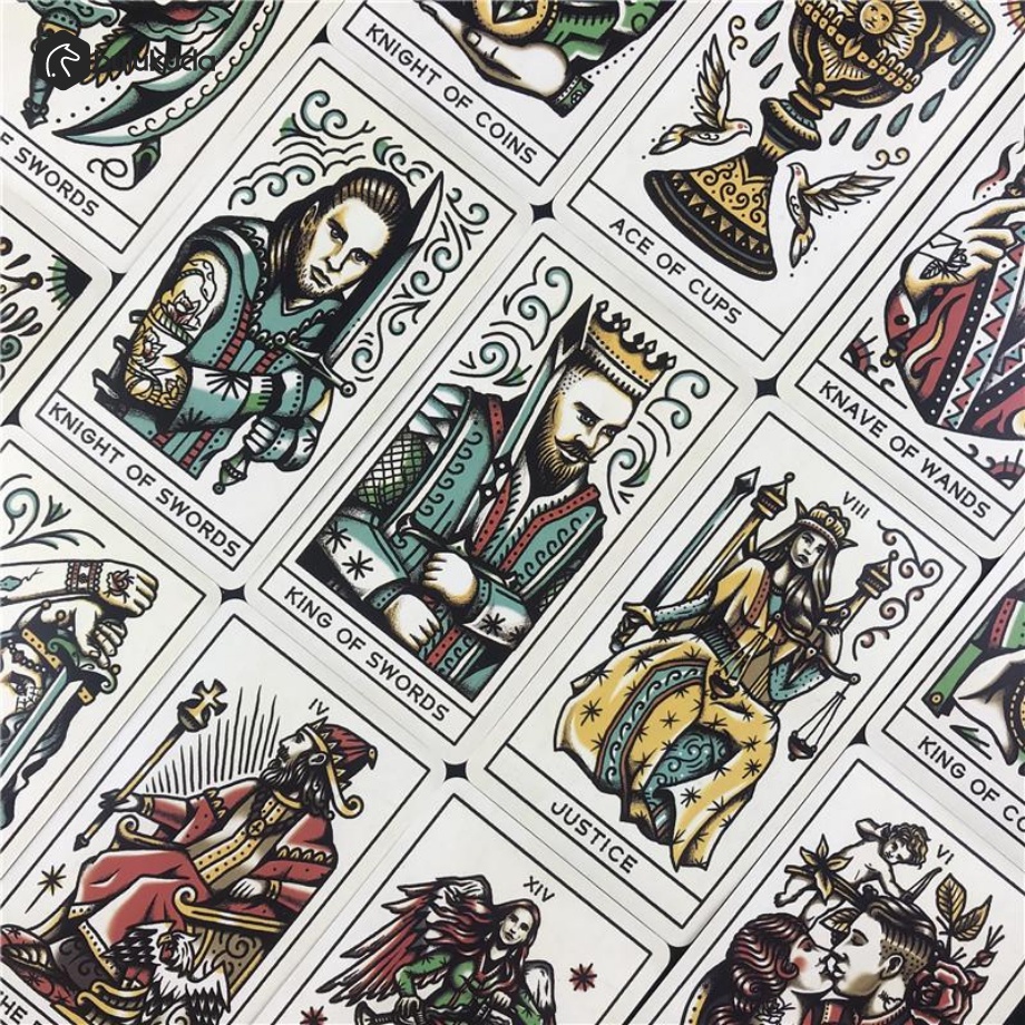 [COD] Tarot Tattoo 78 Cards Deck English PDF Instruction | Kartu Tarot Mainan Board Game