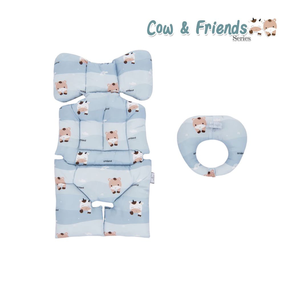 Omiland Alas Stroller Bayi + Bantal Dot OB 44251 Cow &amp; Friends Series