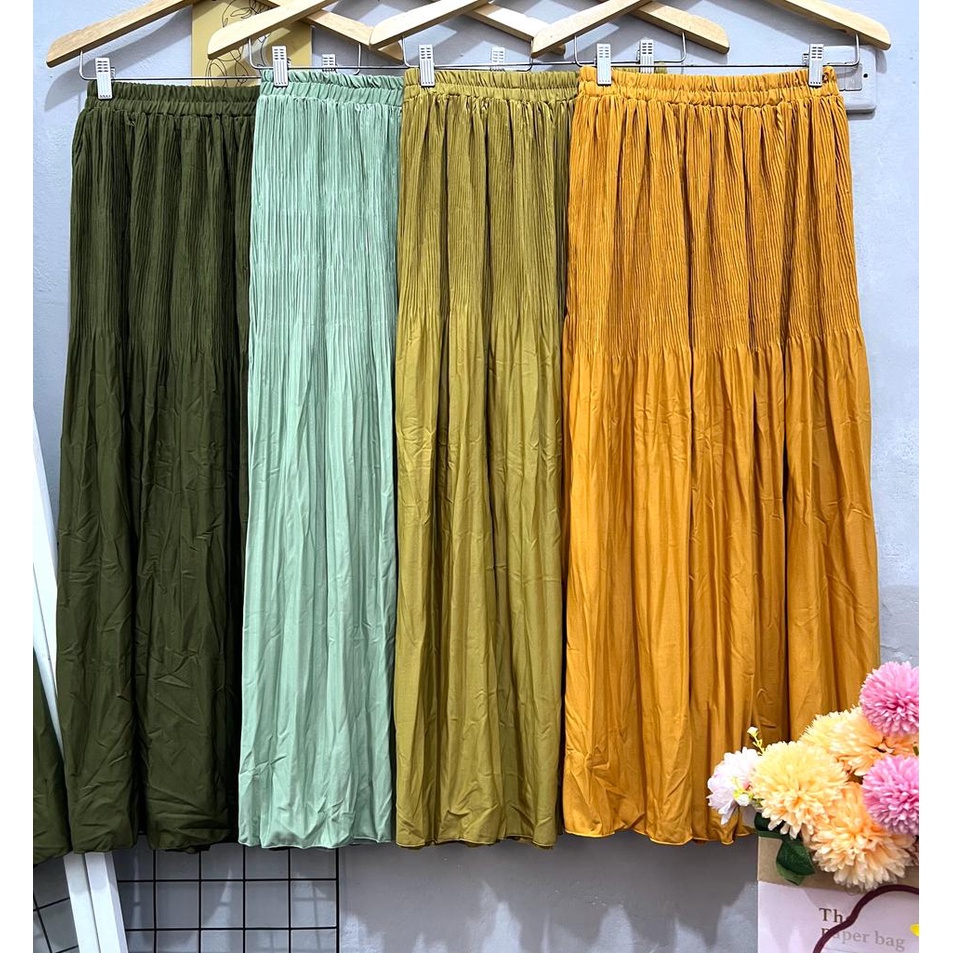 Cherry_KD128 | rok plisket cabang lidi terbaru | rok plisket wanita | rok panjang wanita muslim