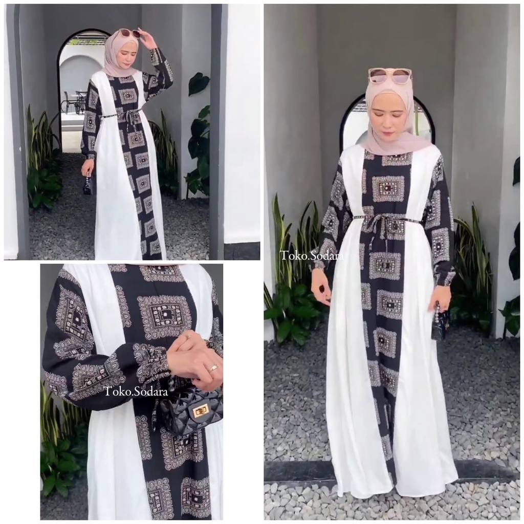Salwa Ethnic Dress // Gamis Crinkle // Baju Lebaran Wanita Terbaru
