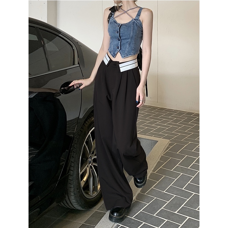 Celana Kulot Kekinian Wanita Premium Highwaist Loose Korean Style Import Celana Panjang Hitam