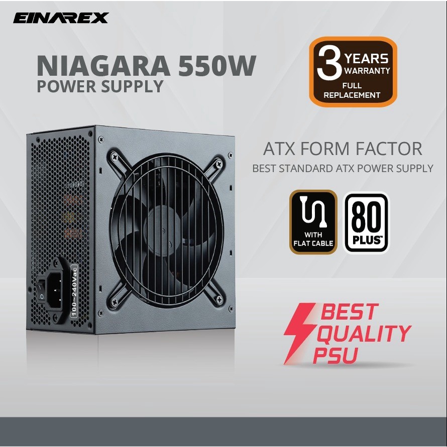 PSU EINAREX NIAGARA 550W 80+ with Flat Cable | Power Supply 550 Watt