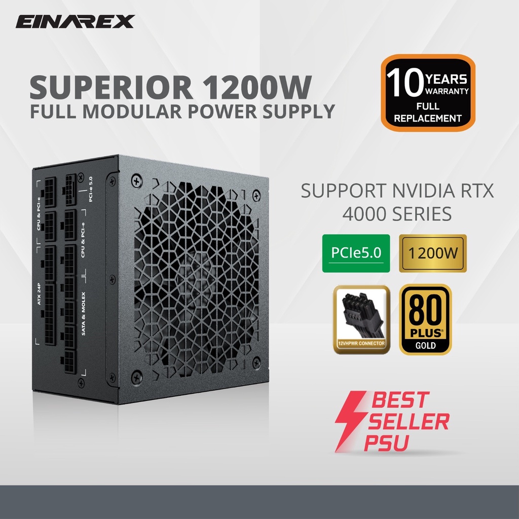 PSU EINAREX SUPERIOR 1200W 80+ Gold Fully Modular PCIe 5.0