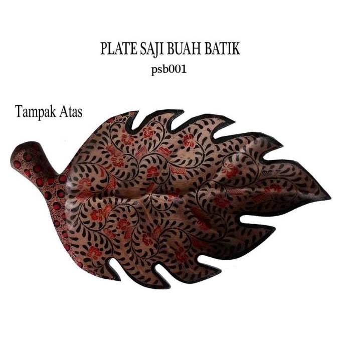 *$*$*$*$] TRAY KAYU BATIK/ PIRING SAJI BUAH (LEAF)