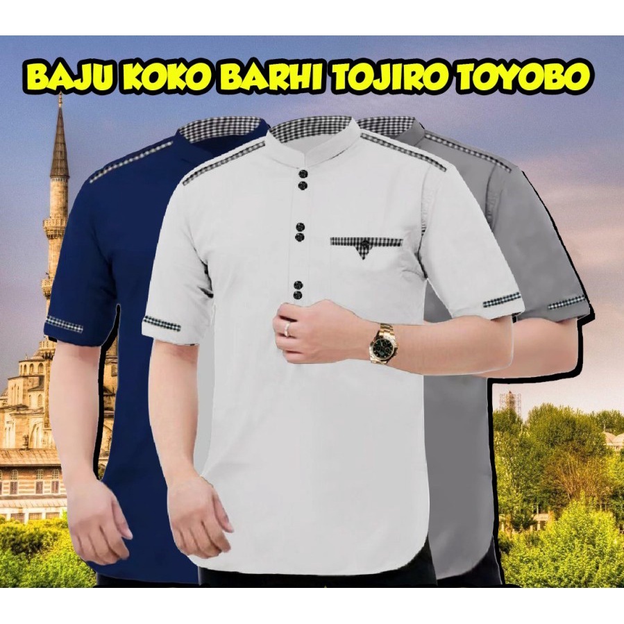 Koko BARHI TOJIRO TOYOBO Premium Quality Kancing dan Saku Aktif Tidak menerawang