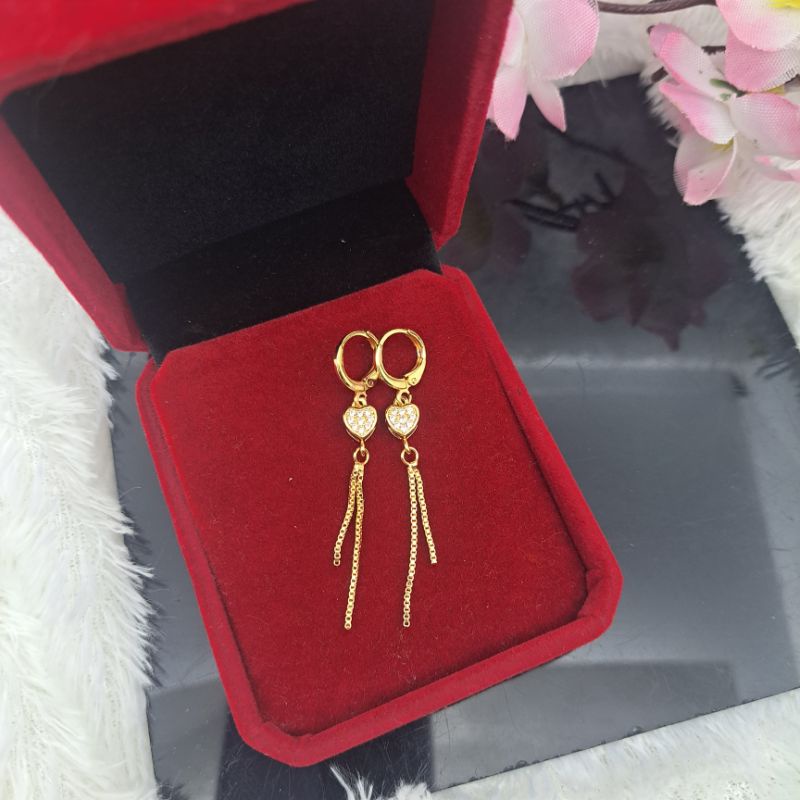 Anting xuping love panjang dewasa anti karat