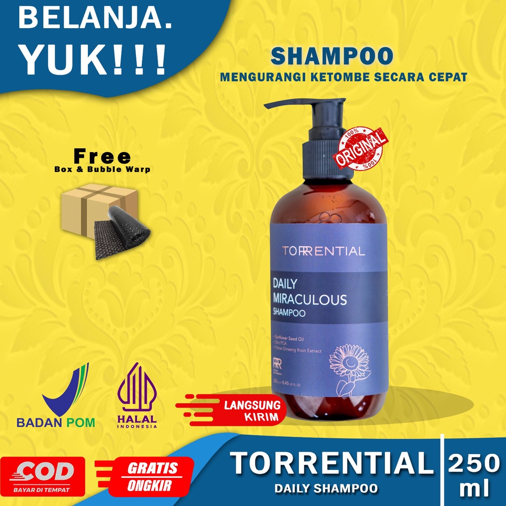TORRENTIAL Shampoo Daily Miraculous - Shampoo Penumbuh Rambut Rontok Dan Tipis (Garansi Uang Kembali Jika Produk Palsu)
