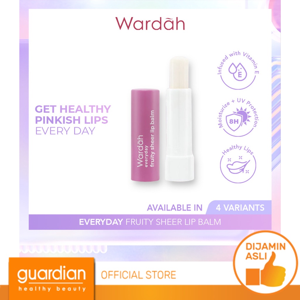 WARDAH Everyday Fruity Sheer Lip Balm 4g Pelembab Bibir - Grape