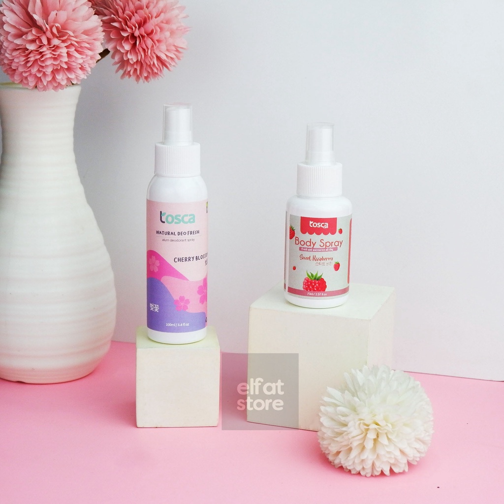 [Paket Bundling] Tosca Deodorant Tawas Spray + Body Spray Ampuh Hilangkan Bau Ketiak dan Badan