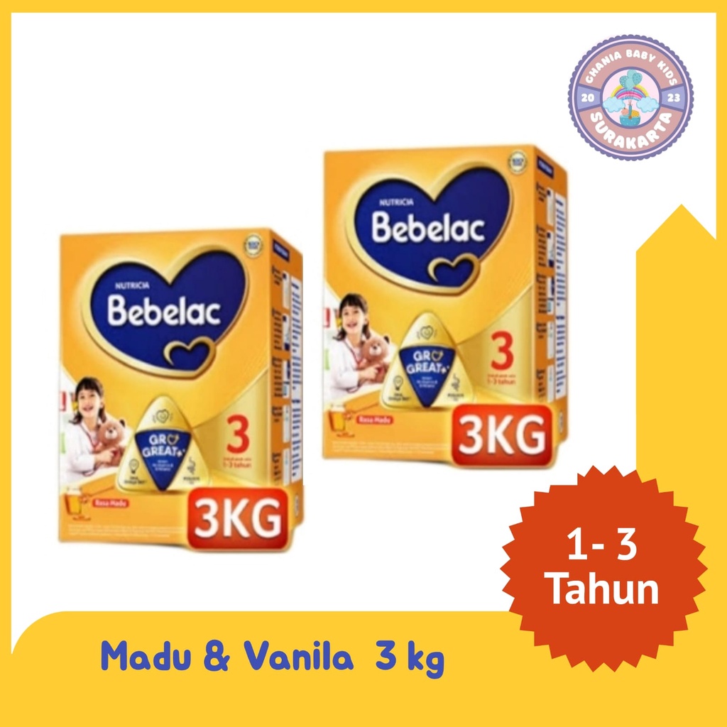 Susu Bebelac 3 &amp; 4 3kg | 3000gr | Rasa Madu dan Vanila exp 2024