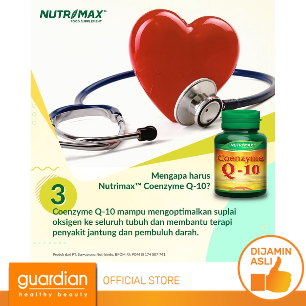 NUTRIMAX Coenzyme Q-10 30 Tablet Kunyah Mengoptimalkan Pembentukan Energi