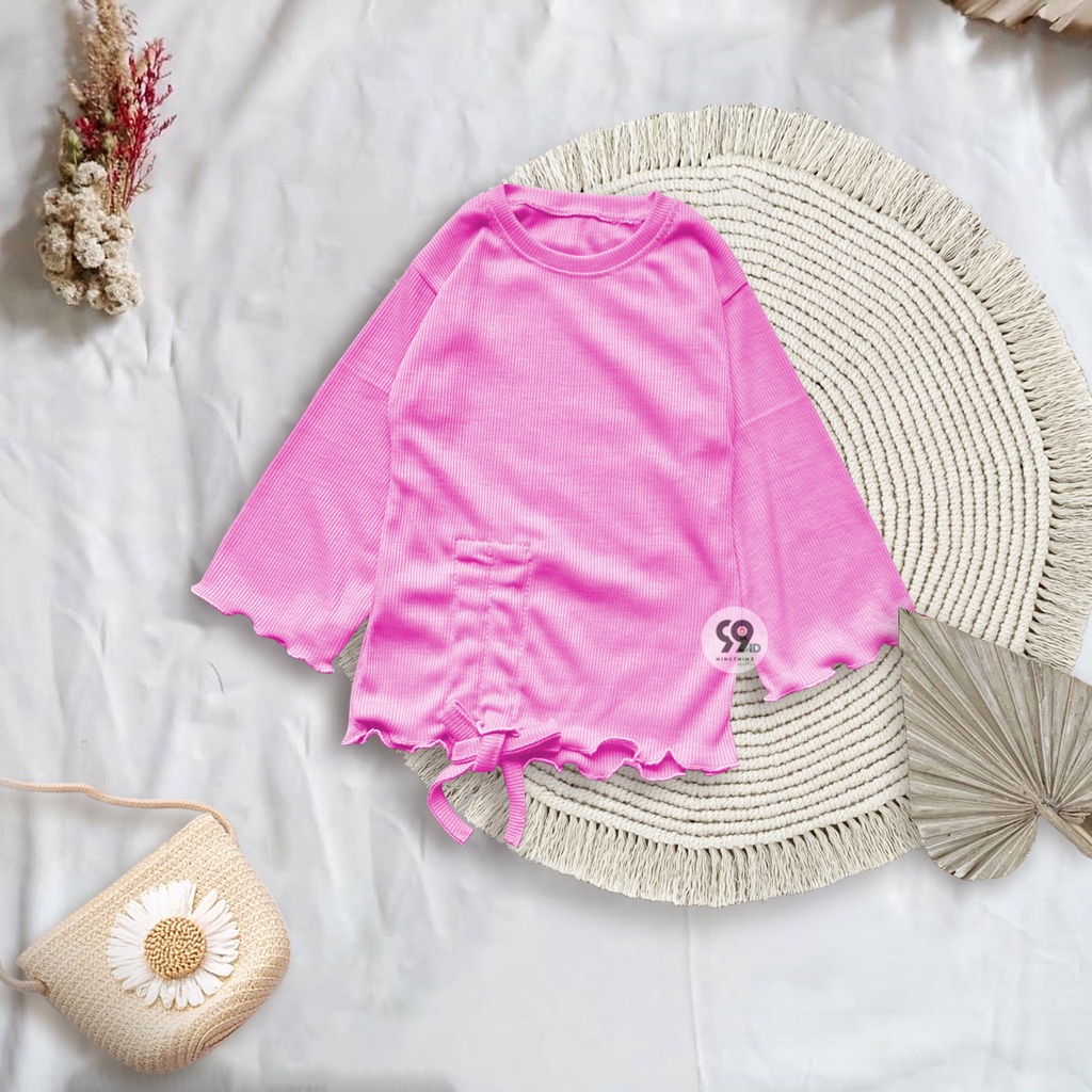 ALEA KNIT atasan baju anak perempuan variasi tali serut bahan ribknit PROMO 99ID