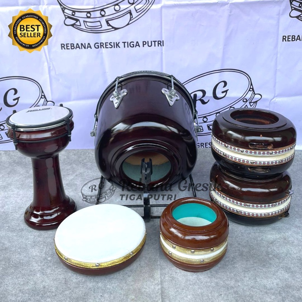 Hadroh 1 Set Mini Untuk Anak TK Habib Syeh Alat Rebana Anak Murah Kualitas Super Banjari Terbangan Bass Banjari Darbuka