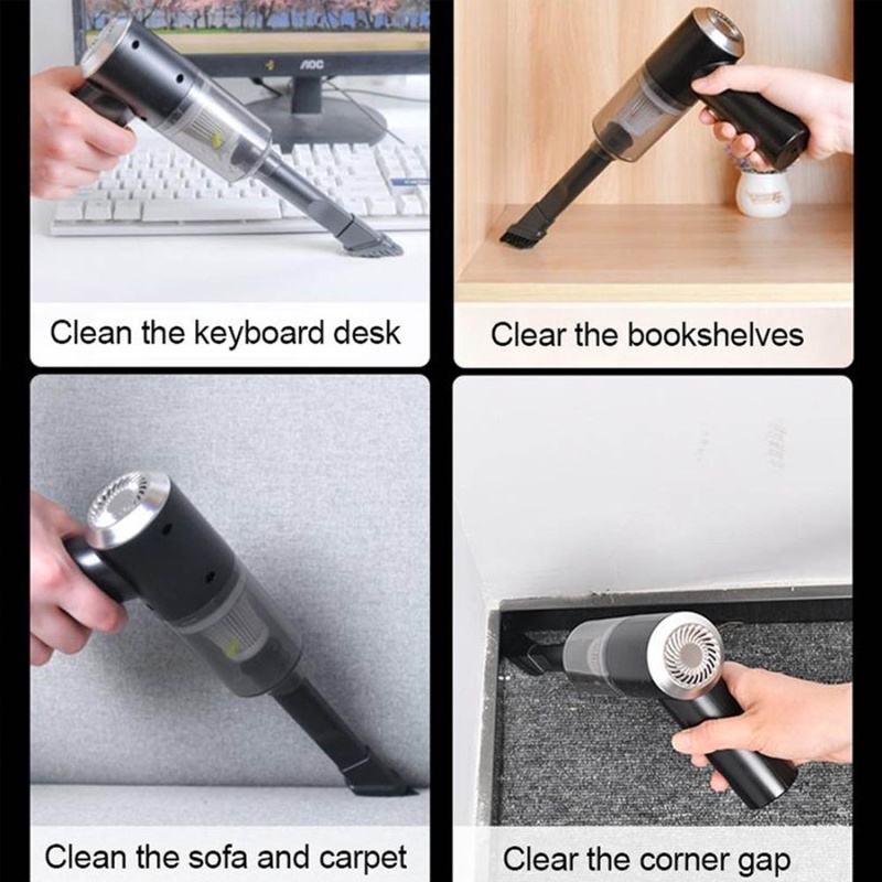 Penyedot debu genggam mini - Penyedot debu nirkabel multifungsi dengan hisapan super kuat yang digunakan untuk menyedot debu mobil dan tempat tidur-6000pa