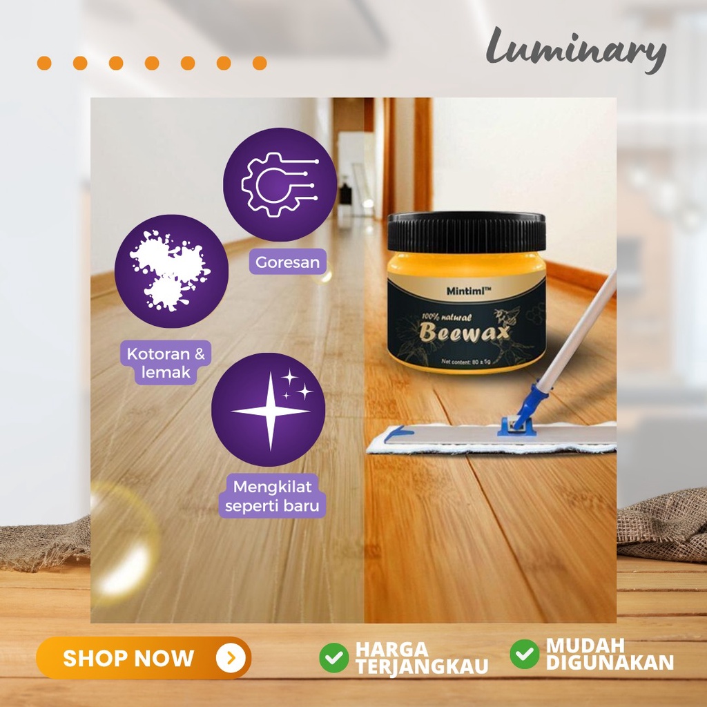 Beewax Wood Seasoning Polish Pengkilap Kayu Furniture Kitchen Set Pelindung Pelapis Kayu Meja Kursi Lemari Lilin Gel Lebah Alami