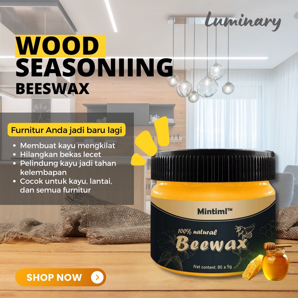 Beewax Wood Seasoning Polish Pengkilap Kayu Furniture Kitchen Set Pelindung Pelapis Kayu Meja Kursi Lemari Lilin Gel Lebah Alami