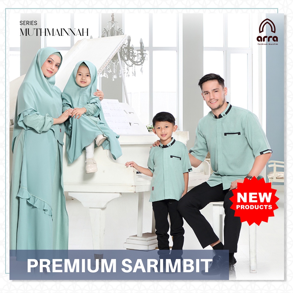 Baju Couple Keluarga Lebaran 2024 Premium Series Muthmainnah Mint By Arra - Sarimbit Keluarga 2024 Lebaran Premium Original Bandung - Baju Lebaran 2024 Couple Keluarga Amanah Baju Gamis Couple Ibu Anak Perempuan