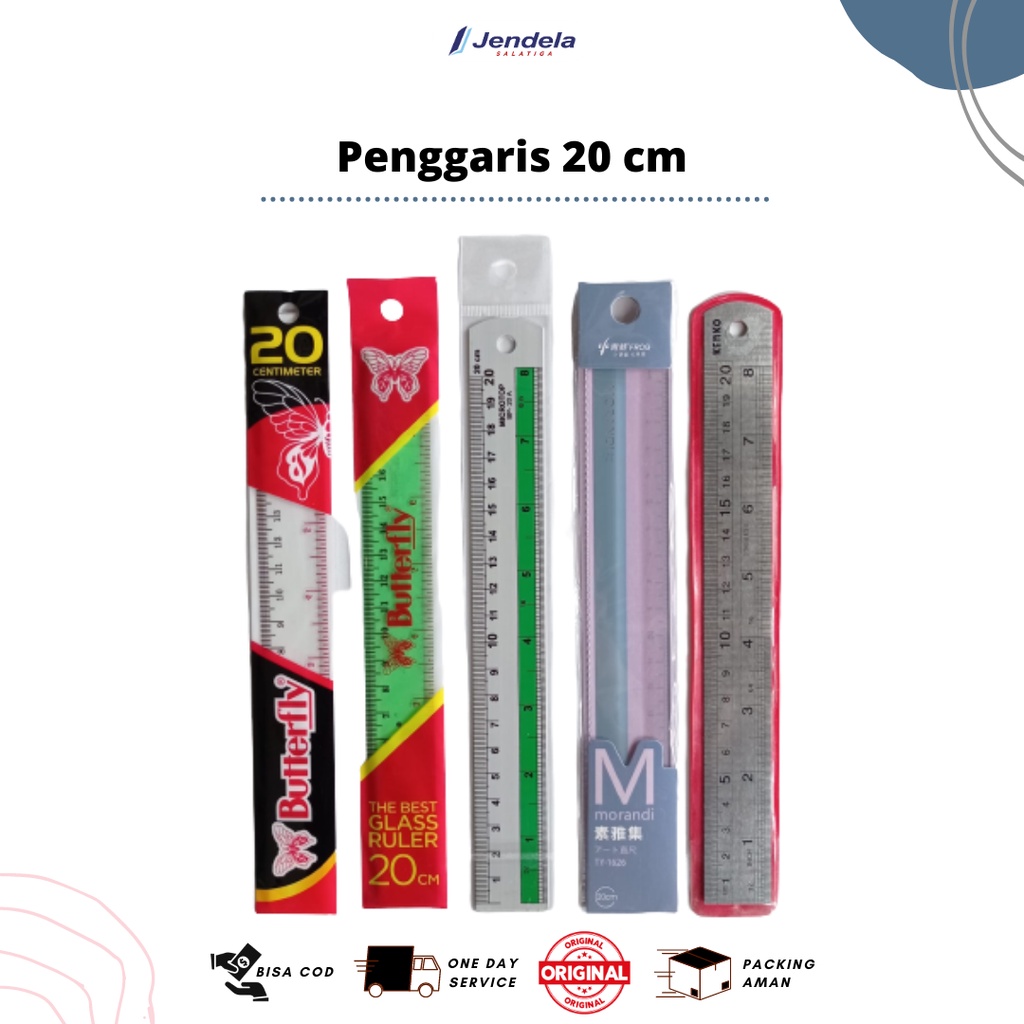 

Penggaris 20cm / Penggaris Besi 20cm / Penggaris Butterfly, Faber Castell 20cm - ATK