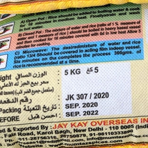 

Beras Basmati Mumtaz 5 kg Best Seller