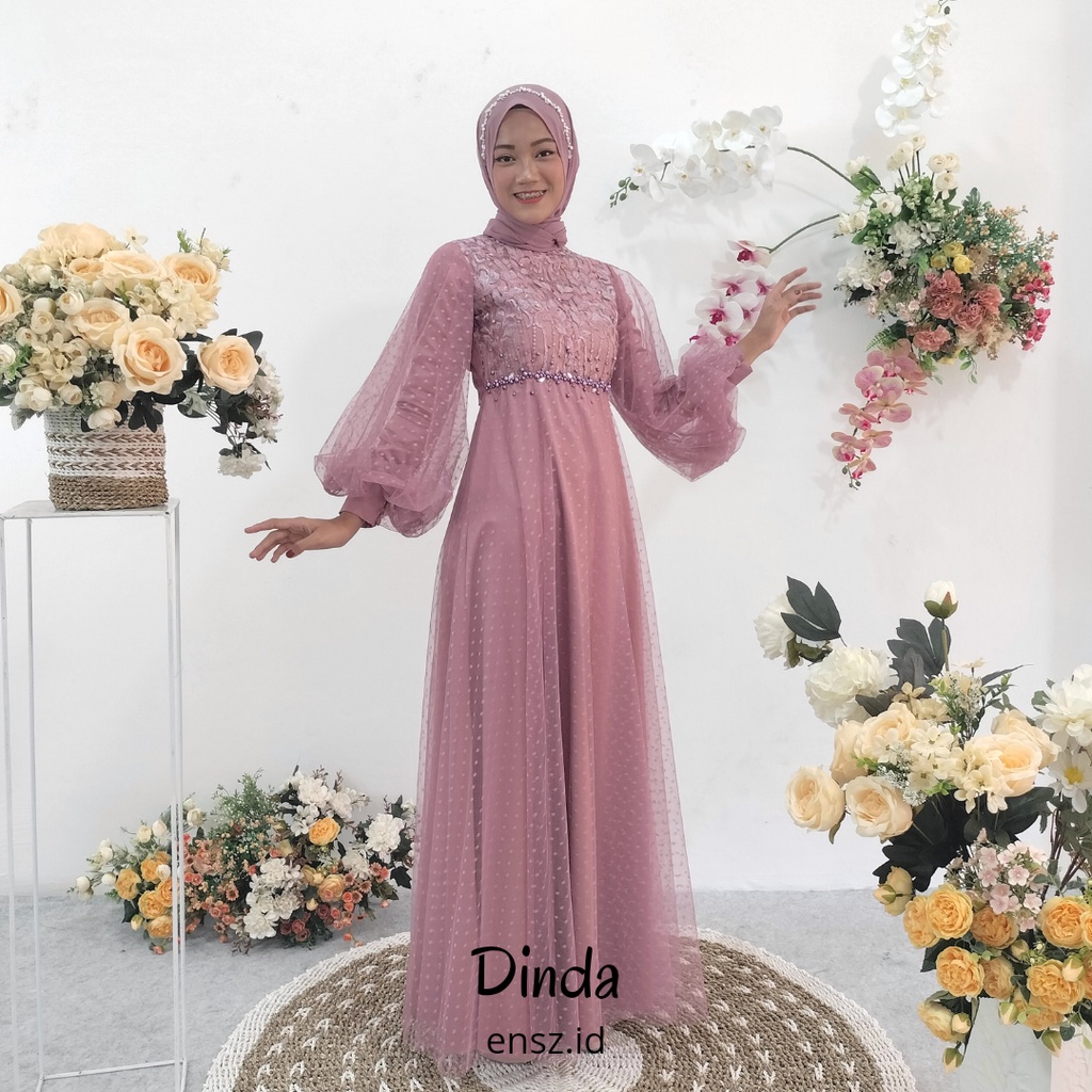 DINDA DRESS/DRESS KEKINIAN/DRESS KONDANGAN/DRESS PESTA/GAMIS/GAMIS KEKINIAN
