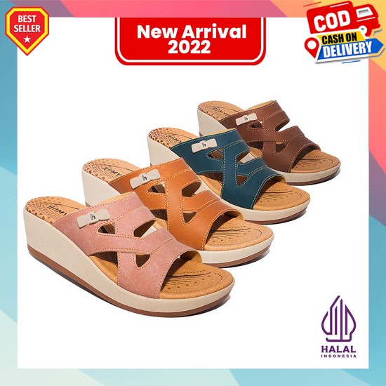 Wedges Wanita Kondangan Branded Remaja Import 5 Cm Terbaru 3 Cm Sepatu Sandal Perempuan Lebaran Mode