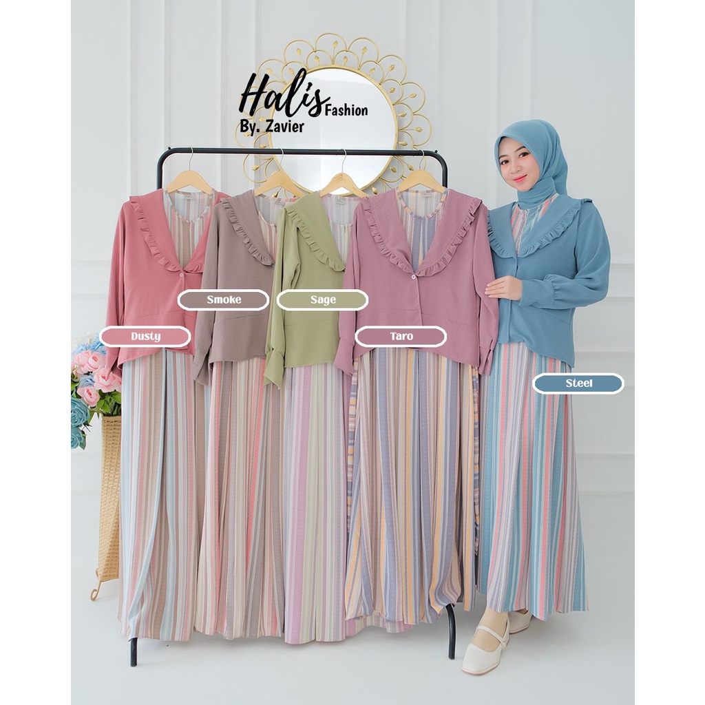 SABRINA GAMIS SET BLAZER CRINGKLE ORI HALIS FASHION