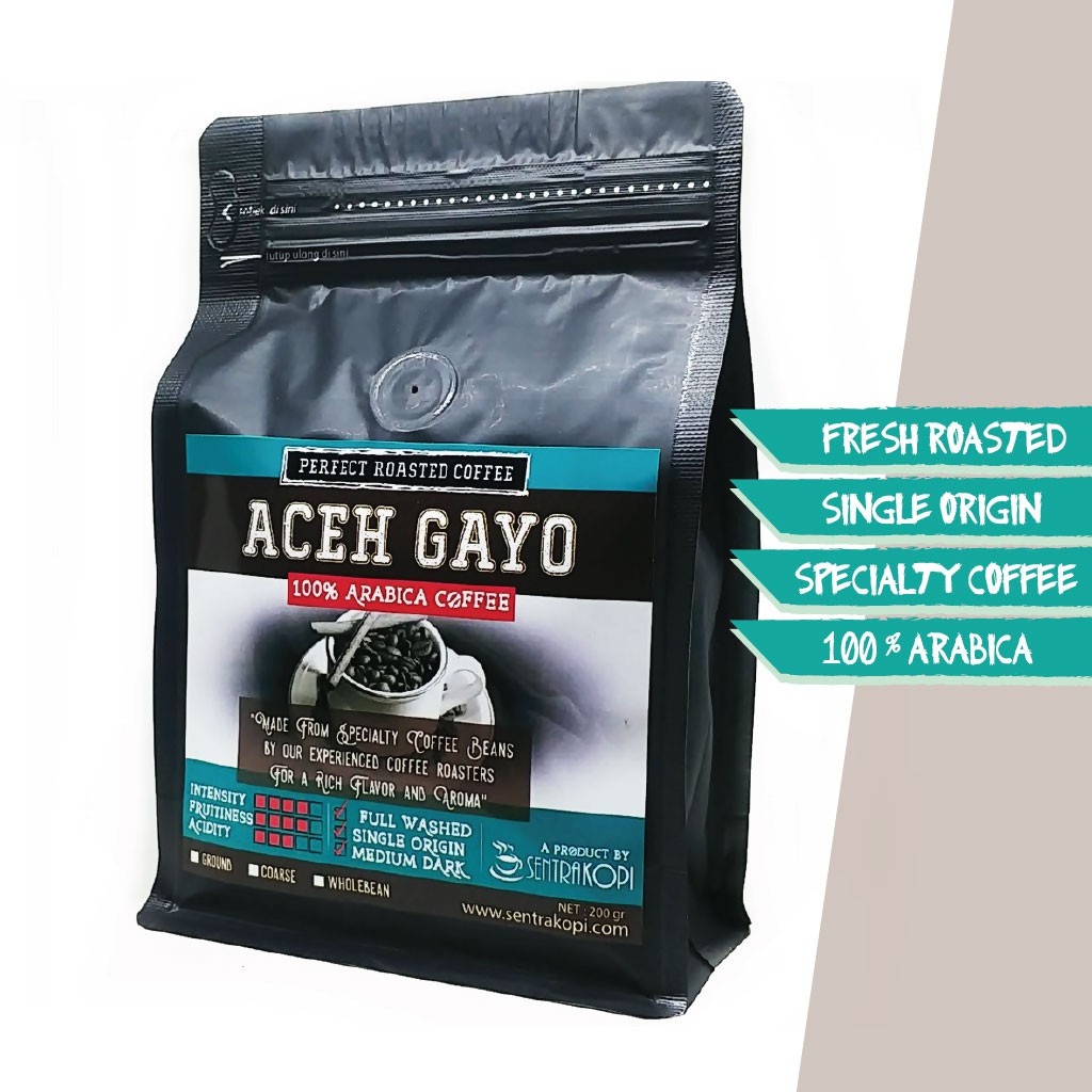 

READY STOK Kopi Arabika Aceh Gayo 200 Gram - BUBUK / BIJI - Arabica Premium Coffee - Sentra Kopi TERLARIS