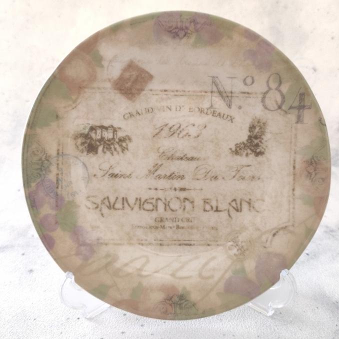monggo] PIRING KECIL KERAMIK/PIRING HIAS MOTIF SAUVIGNON BLANC VINTAGE SAUCER